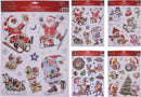 Glitter Christmas Window Stickers Assorted