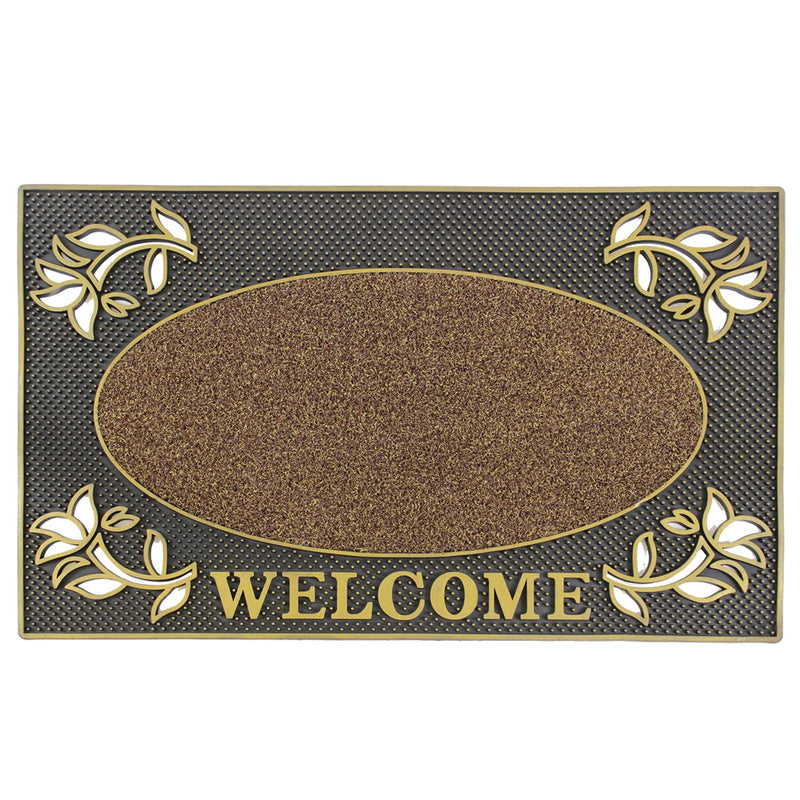 Gold Welcome Scraper Doormat 45x75cm