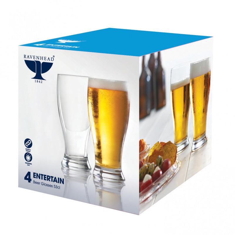 Entertain Beer Glasses - 4 Pack