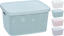 Storage Box With Lid Diamond Design Assorted Colours Medium