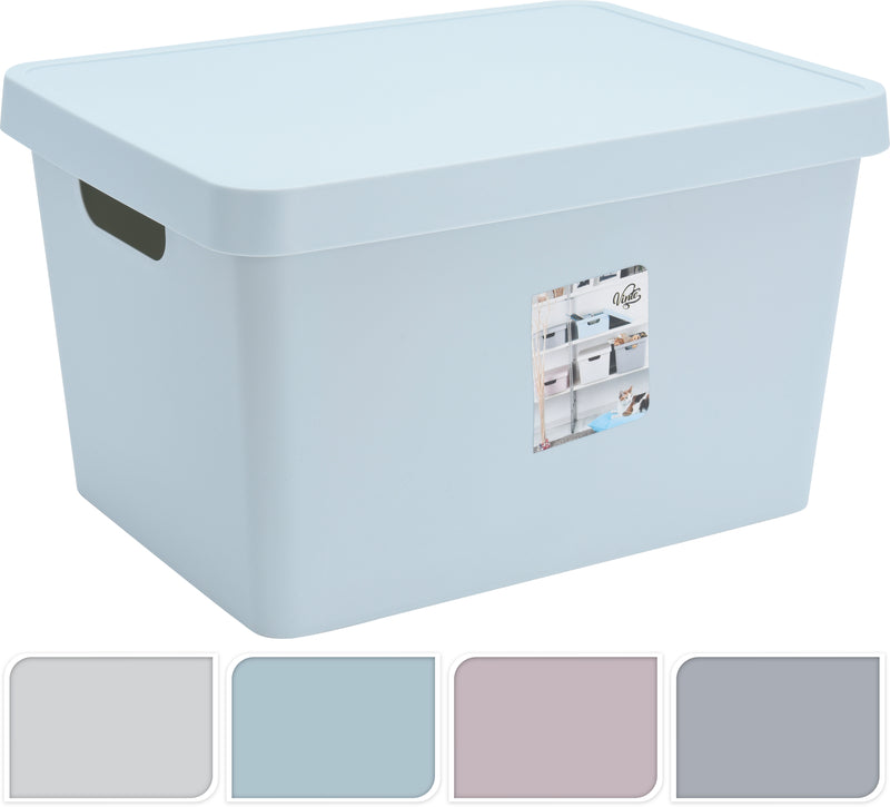 Storage Box With Lid Assorted Colours 17L