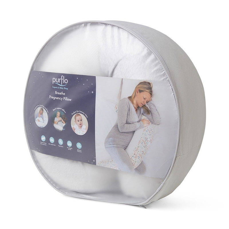 Purflo Breath Pregnancy Pillow - Minimal Grey