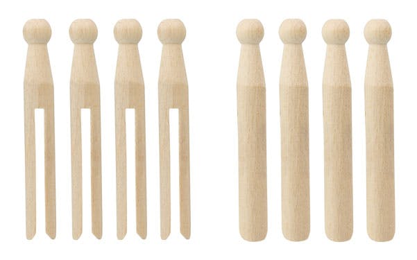 Beautiful Beech Wood Dolly Pegs 24 Pack