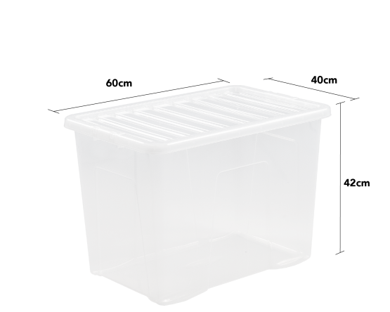 80 Litre Crystal Box & Lid - Clear
