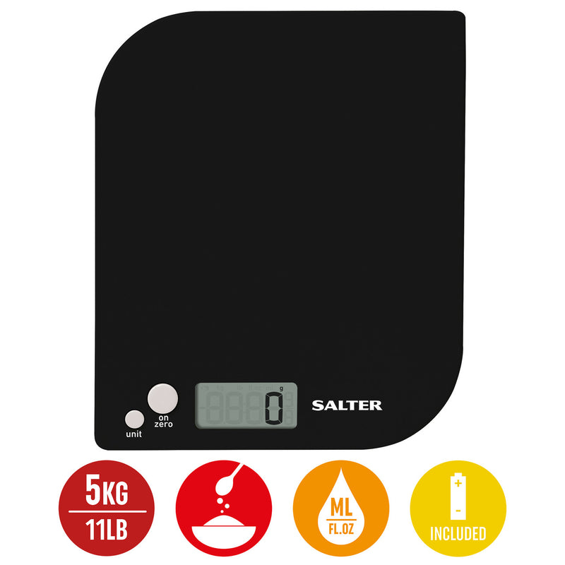 Leaf Digital Kitchen Scale, 5kg Capacity, Black