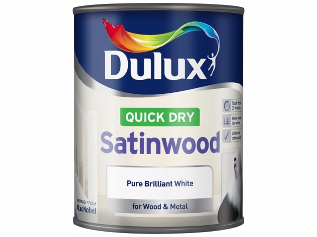 Quick Dry Satinwood Pure Brilliant White 750ml