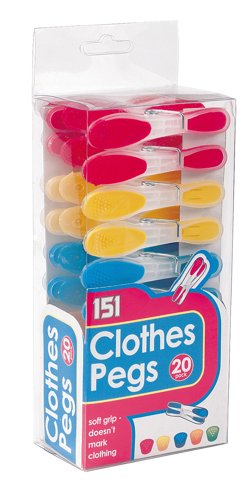 Soft Grip Clothes Pegs 20pk