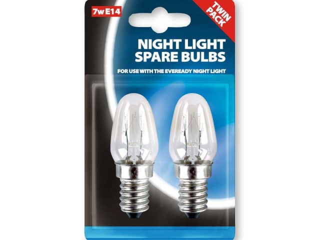 E14 Night Light Bulb 7W x 2 Blistered