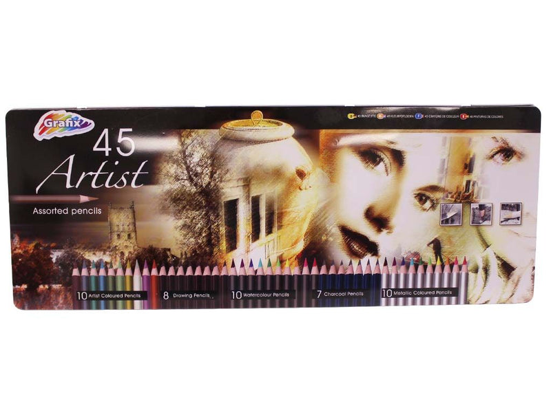 Coloured Pencil Tin 45 Pack