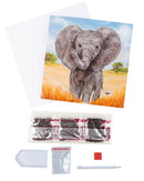Crystal Art Card 18cm x 18cm - Baby Elephant