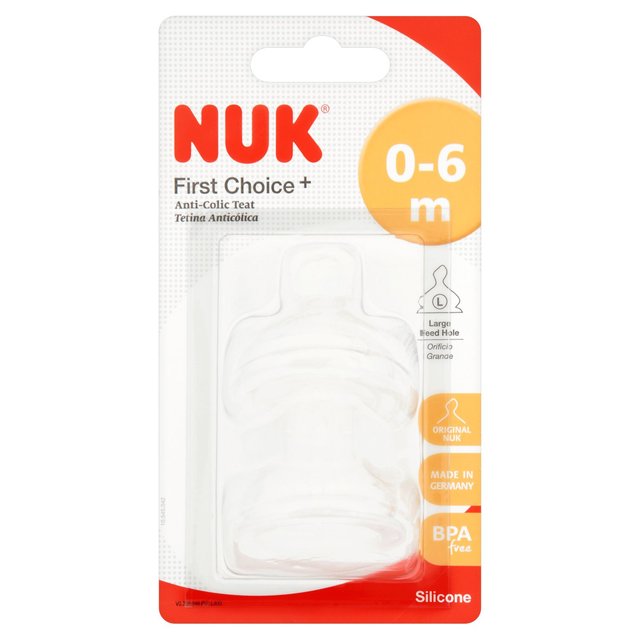 NUK First Choice+ Bottle Teats 2pk - Size 1 Large