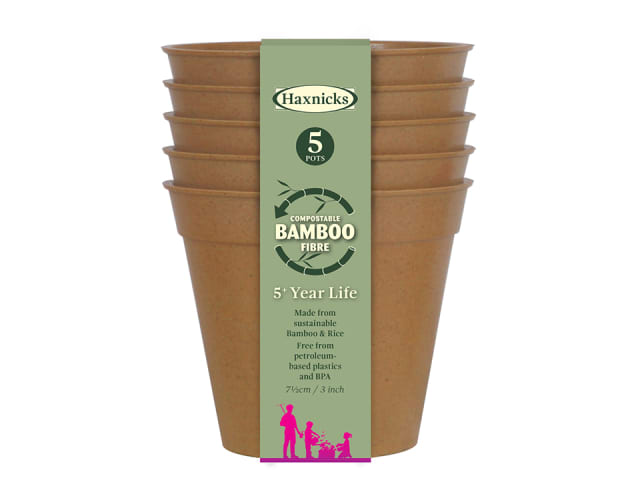 Bamboo Pot 3in Terracotta x 5