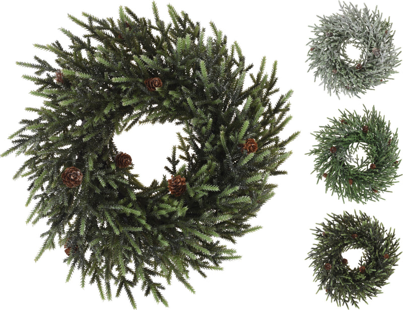 Christmas Wreath With Pine Cones Assorted