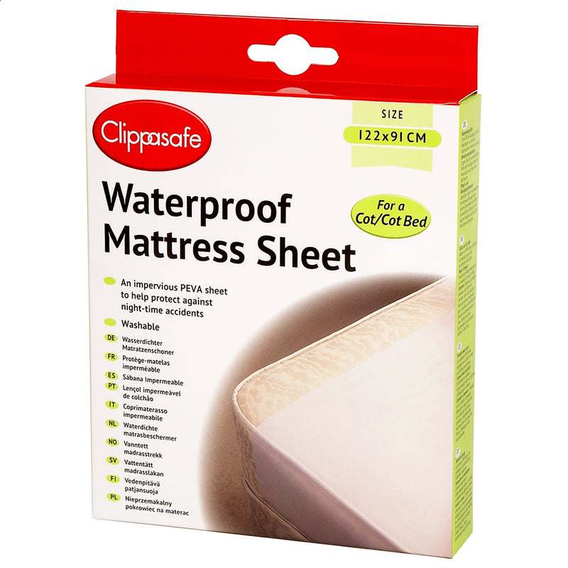 Clippasafe Waterproof Mattress Sheet - Cot