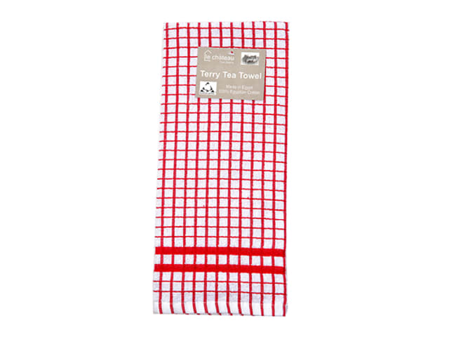 Terry Tea Towel Red/ White Check