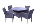 Malaga 4 Seater Round Fixed Dining Set