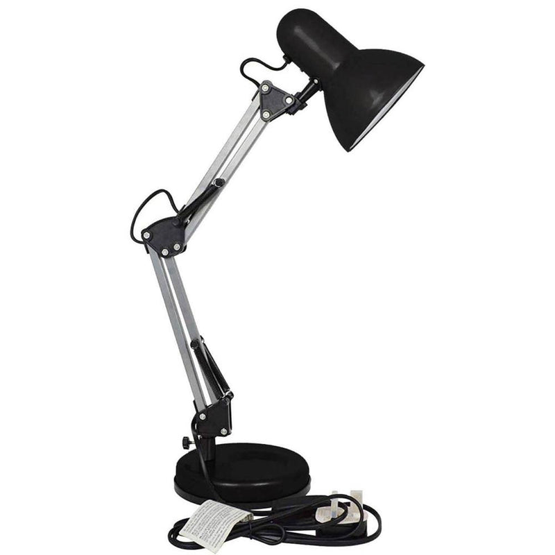 Valencia Angled Desk Lamp E27 Black & Silver