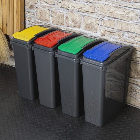 Recycle It 25L Slimline Bin & Lid Graphite/Gen. Blue