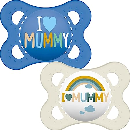 MAM Style Soother 0-6m - I Love Mummy Blue