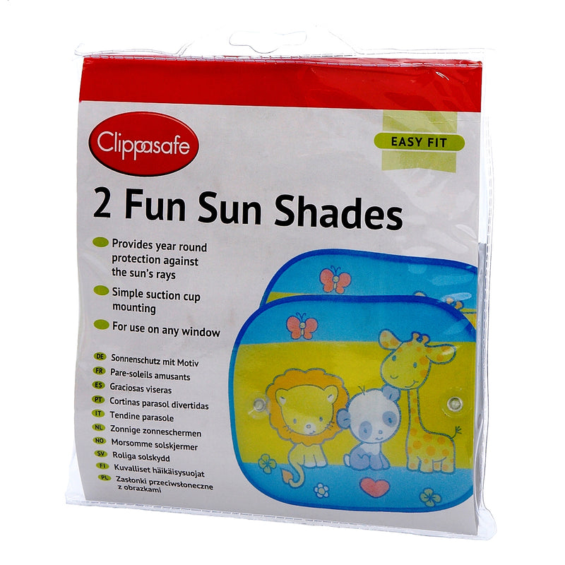 Clippasafe Fun Sun Screens (2 Pack) - Coloured