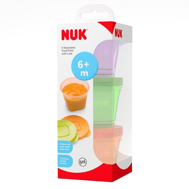 Nuk Stackable Food Containers 4pk - Multi Coloured