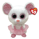 TY Medium Beanie Boo - Nina The White Ballerina Mouse