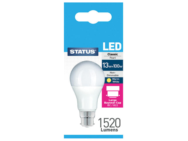 GLS LED Light Bulb 15W 1520 Lumens Pearl Bayonet Cap Boxed