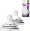 Avent Natural Bottle Teats 2pk - Slow Flow