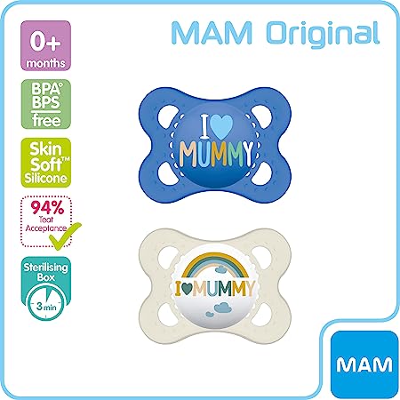 MAM Style Soother 0-6m - I Love Mummy Blue