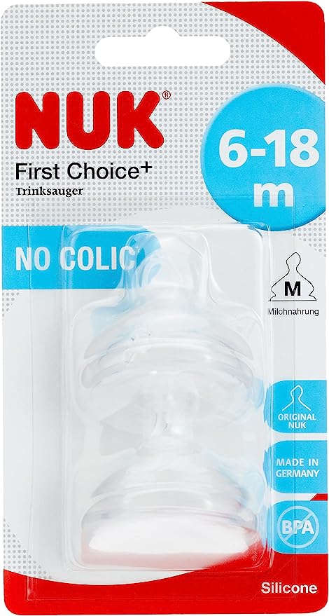 NUK First Choice+ Bottle Teats 2pk - Size 2 Medium