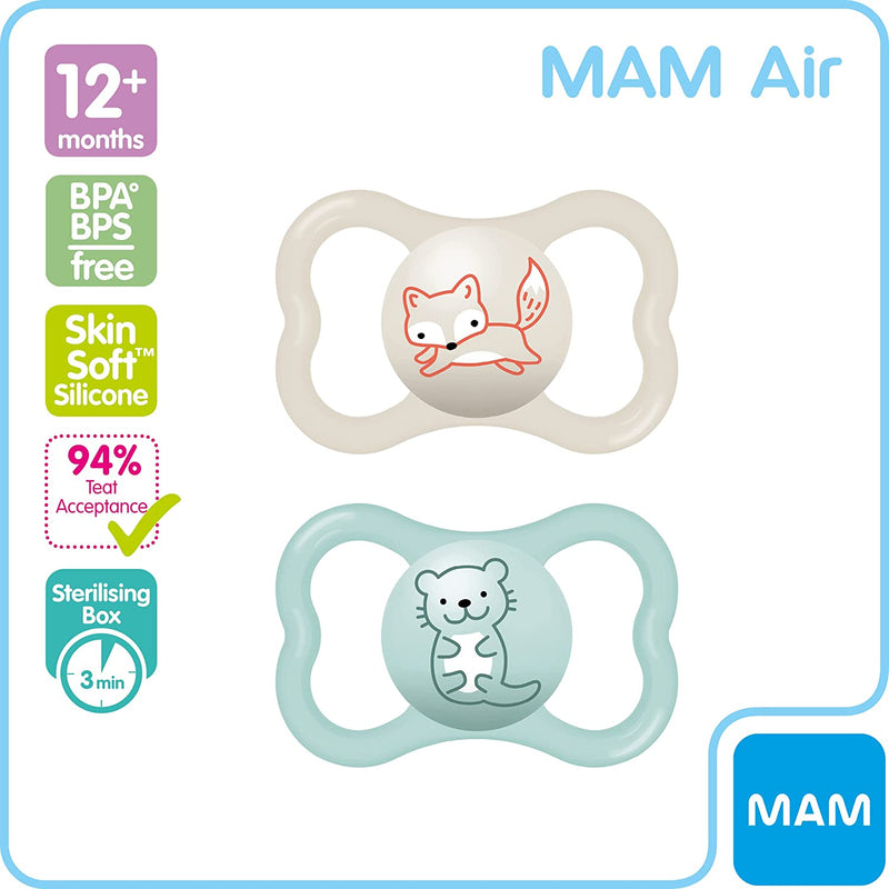 MAM Air Soother 12-36m 2pk - Blue