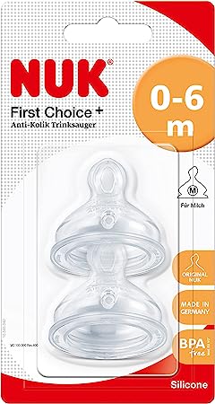 NUK First Choice+ Bottle Teats 2pk - Size 1 Medium