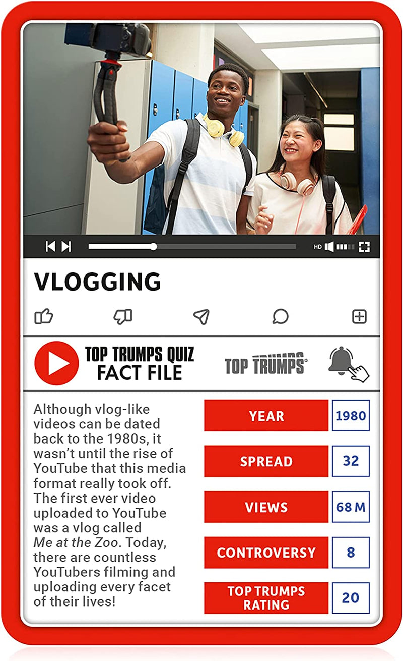 Top Trumps Gen Z - Guide To YouTube Trends Card Game