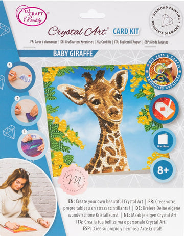 Crystal Art Card 18cm x 18cm - Baby Giraffe