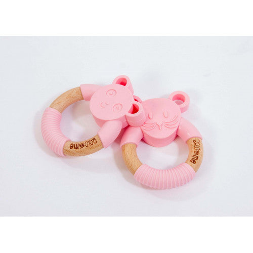 Belo & Me Penny Panda Wood Teether - Pink