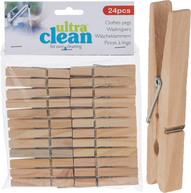 Wooden Clothes Pegs 24pk