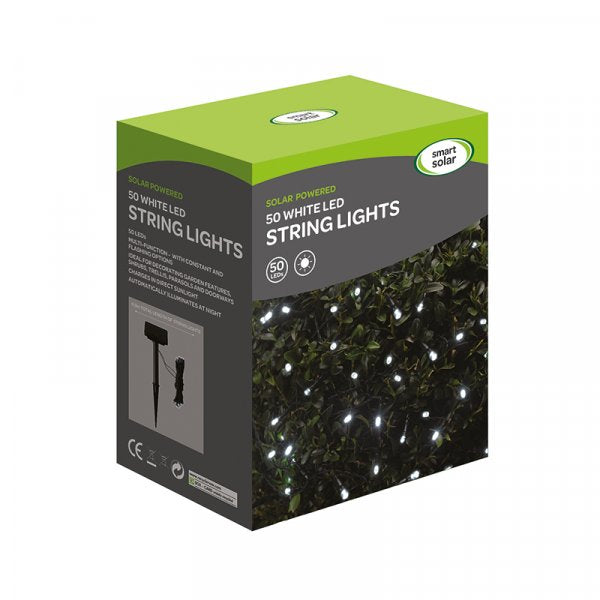 Solar String Lights - 50 Cool White LEDs
