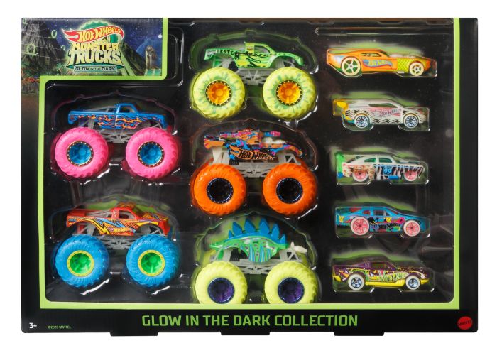 Hot Wheels Monster Truck Glow In The Dark 10pk