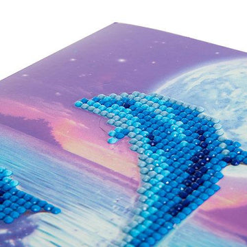 Crystal Art Card 18cm x 18cm - Moonlight Dolphins