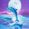 Crystal Art Card 18cm x 18cm - Moonlight Dolphins