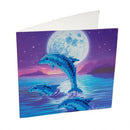 Crystal Art Card 18cm x 18cm - Moonlight Dolphins