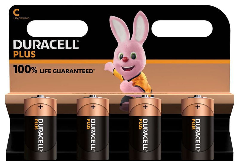 Duracell C Power Plus Battery 4pk