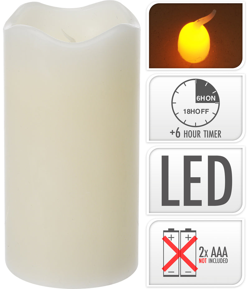 LED Battery Operated White Candle - Large
