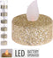 LED Glitter Tealight 6pk - Gold