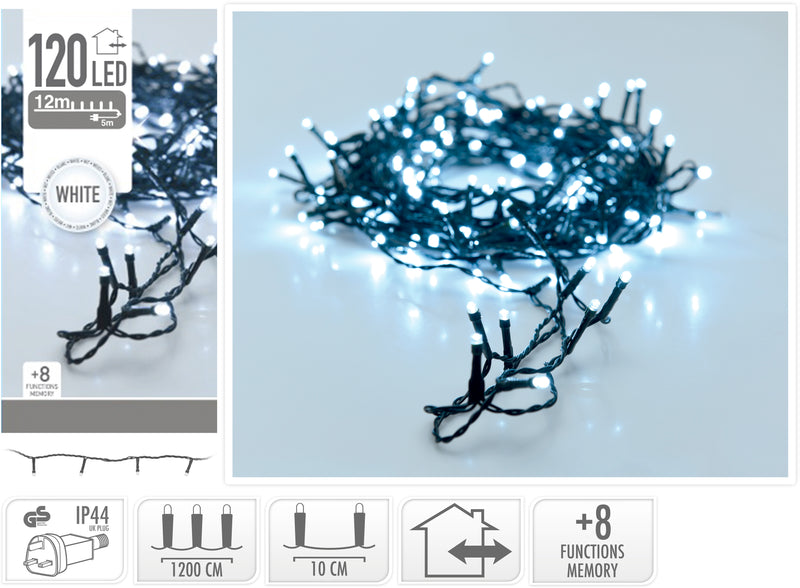 Christmas Lights 120 LED - White