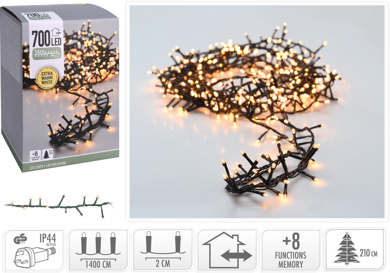 Christmas Cluster Lights 700 LED - Warm White