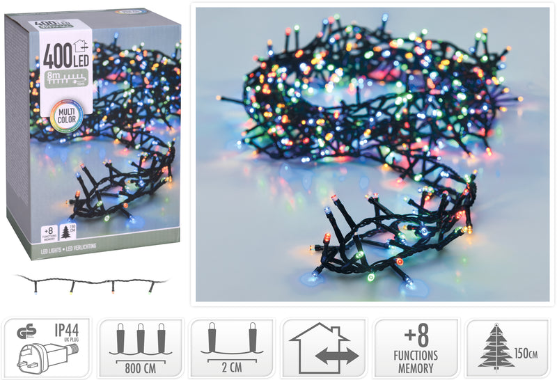 Christmas Cluster Lights 400 LED - Multi Colour