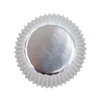 Mini Cupcake Cases Metallic Silver 45pk