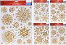 Gold Christmas Window Stickers - Assorted Designs