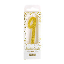 Cake Candle Number 9 - Gold Glitter